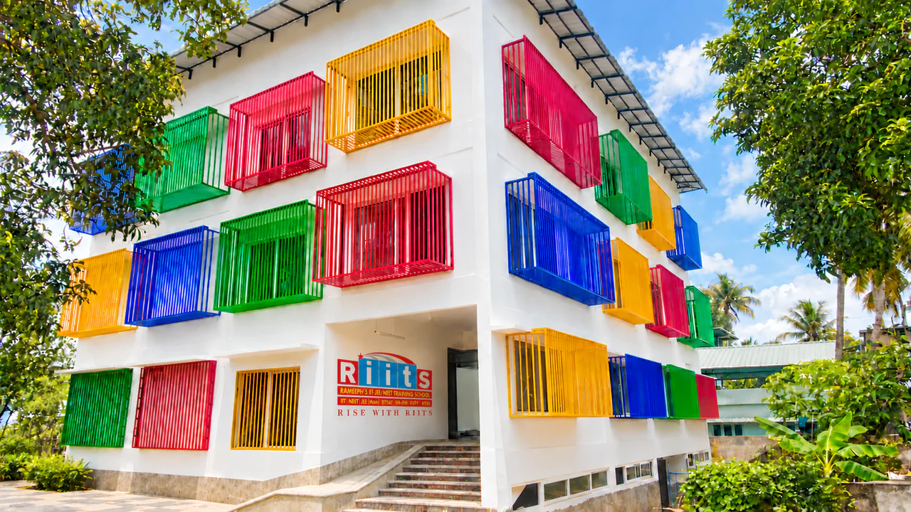 The colourful facade of the RIITS building